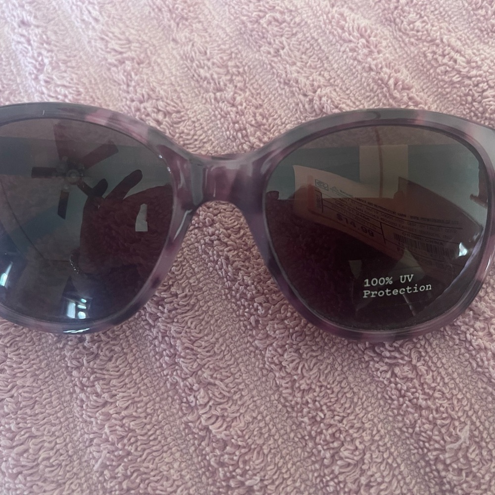 a new day Purple Oversized Round Sunglasses